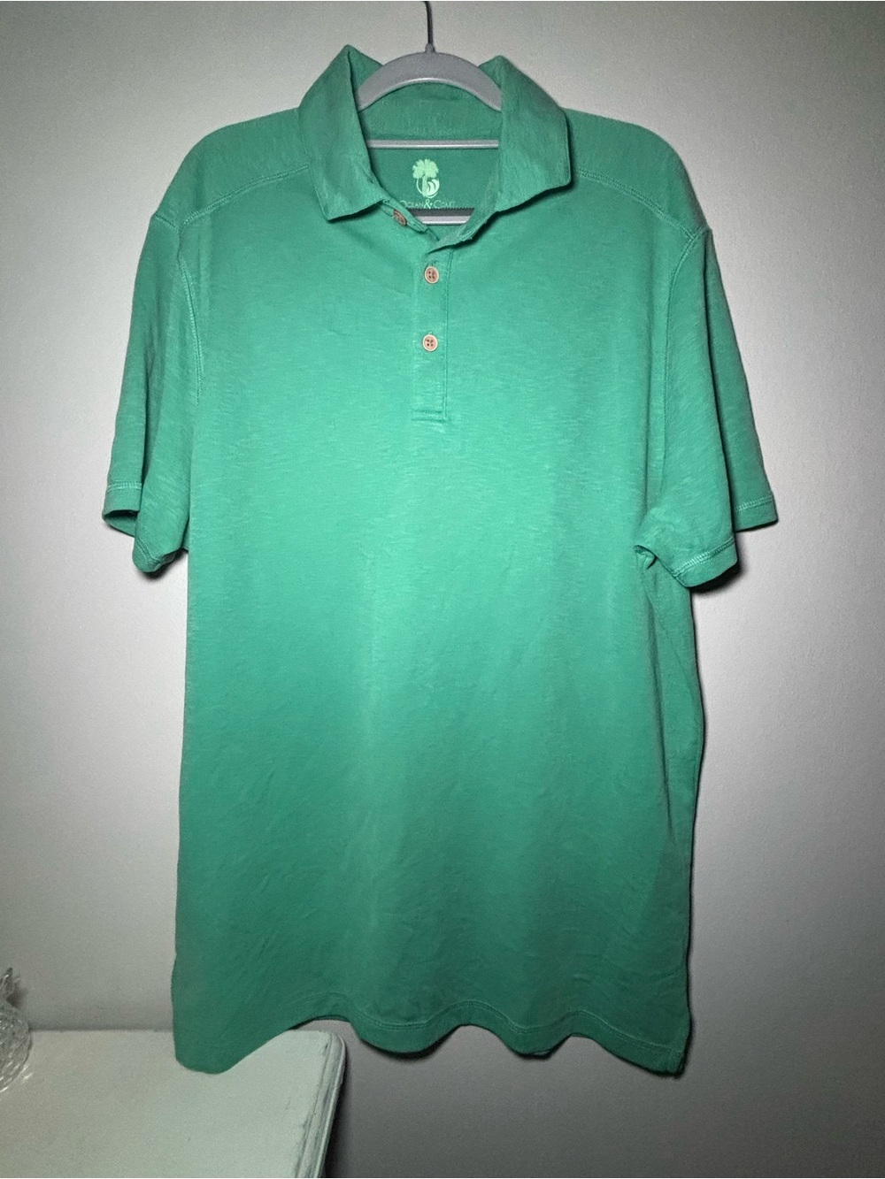 Men's Short Sleeve Polo in Seafoam Green with Classic Collar